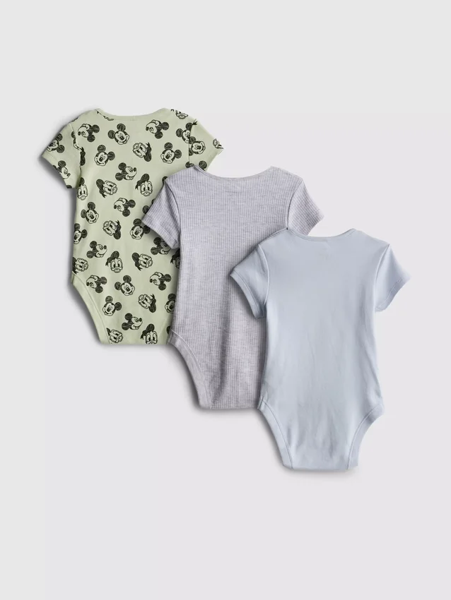 0–18 měsíců | 3 ks body pro novorozence Disney s motivy Mickey Mouse a Donald Duck, s prostorem pro růst