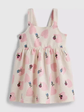 0–36 měsíců | texturované šaty s potiskem postaviček Minnie Mouse a Daisy Duck od Disneyho