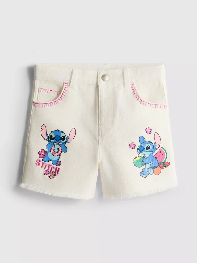 1,5–8 let | džínové kraťasy Disney's Stitch s kontrastními švy