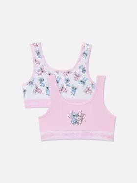 2 ks bezešvých krátkých topů s motivy Disneyho Stitche a anděla