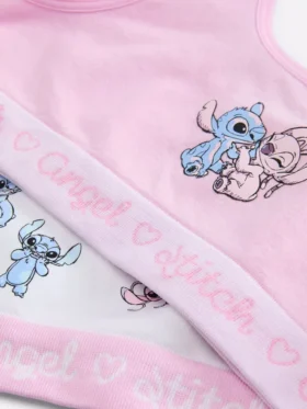 2 ks bezešvých krátkých topů s motivy Disneyho Stitche a anděla