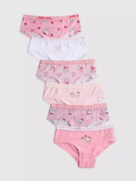 3–15 let | 6 ks slipů Hello Kitty ve stylu hipster