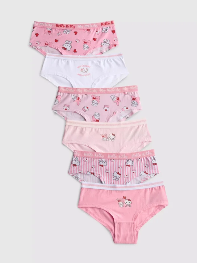 3–15 let | 6 ks slipů Hello Kitty ve stylu hipster