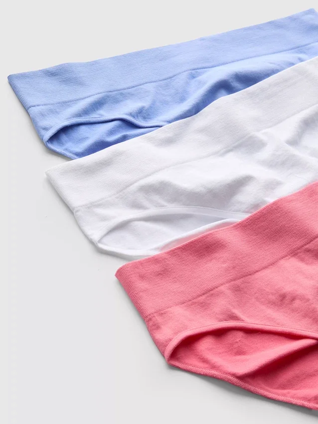 3 ks bezešvých mini kalhotek s řasením
