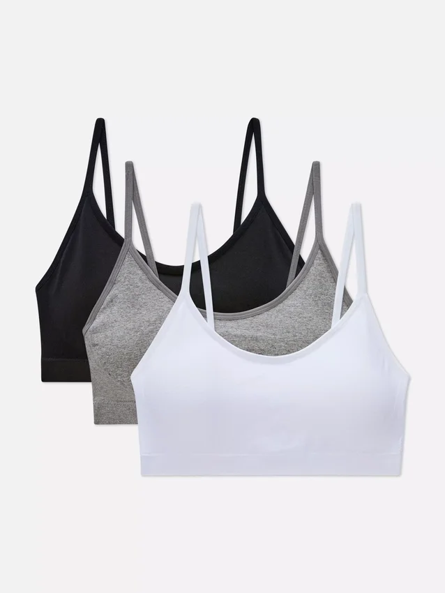3-pack bezkosticových krátkých podprsenek typu cami