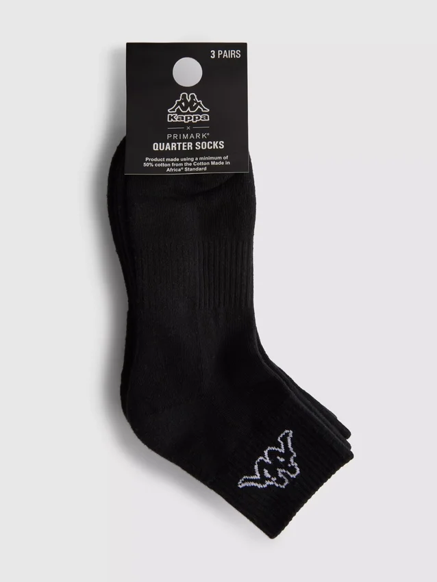 3-pack ponožek Kappa x Primark s čtvrtinovou výškou