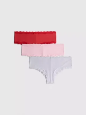 3ks žebrované hipster kalhotky z mikrovlákna