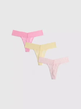 3ks krajkové tanga s bandeau střihem