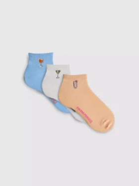 3pk koktejlové ponožky po kolena