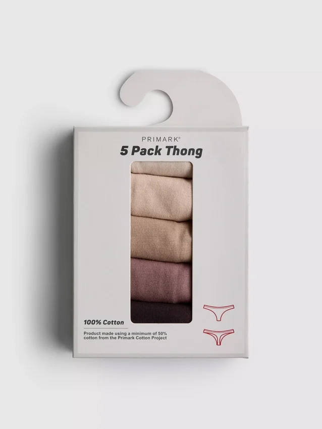 5 ks neutrálních bavlněných tang