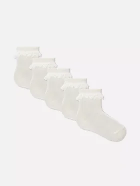 5-pack ponožek s volánkovým lemem