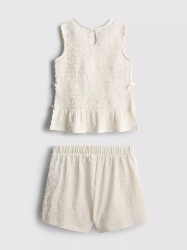 7–15 let | Souprava s nařaseným topem bez rukávů a kraťasy