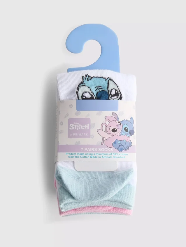 7 ks kotníkových ponožek Disney Stitch