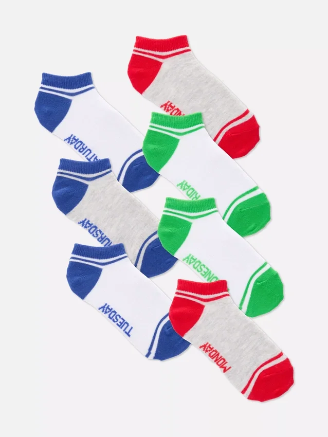 7-pack ponožek s motivy dnů v týdnu v teniskách
