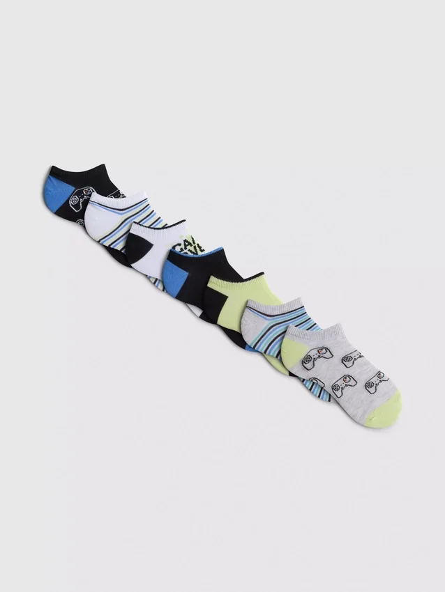 7pk herní ponožky s grafickými motivy v designu tenisek