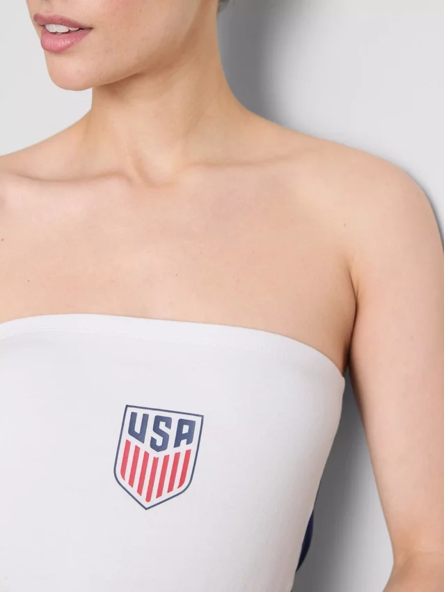 Bandeau top s motivem USA Soccer z materiálu s vysokým podílem bavlny
