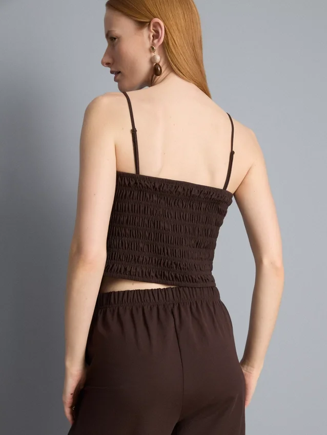 Bandeau top s volánkovým lemem