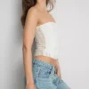 Bandeau z bavlněné směsi s krajkou