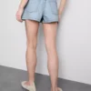 Bavlněné džínové kraťasy áčkového střihu