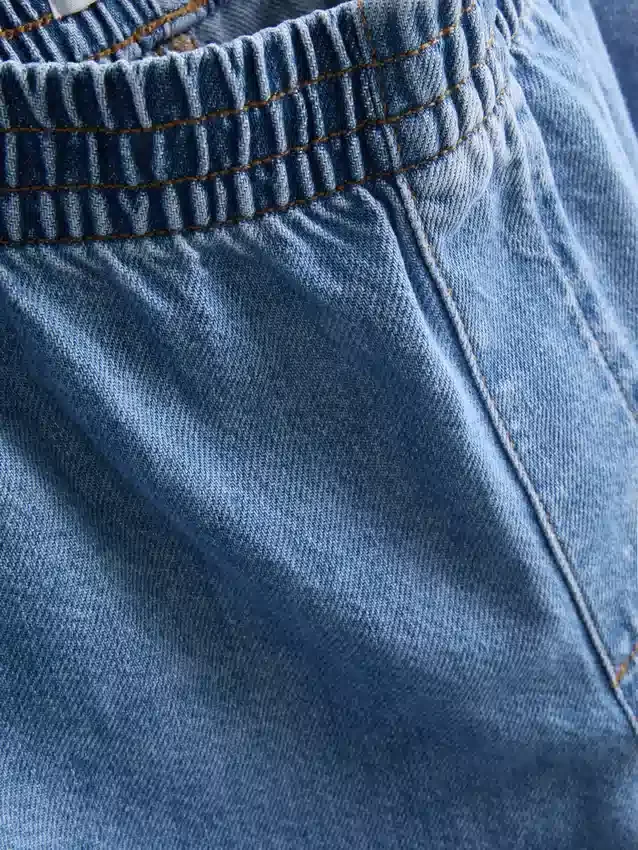Bavlněné džínové tepláky se širokými nohavicemi