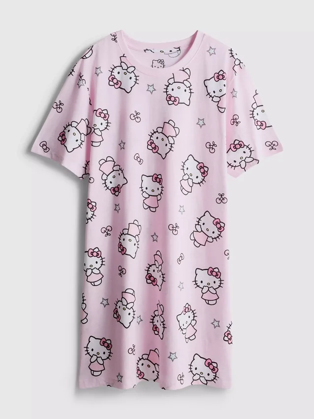 Bavlněná noční košile s potiskem Hello Kitty