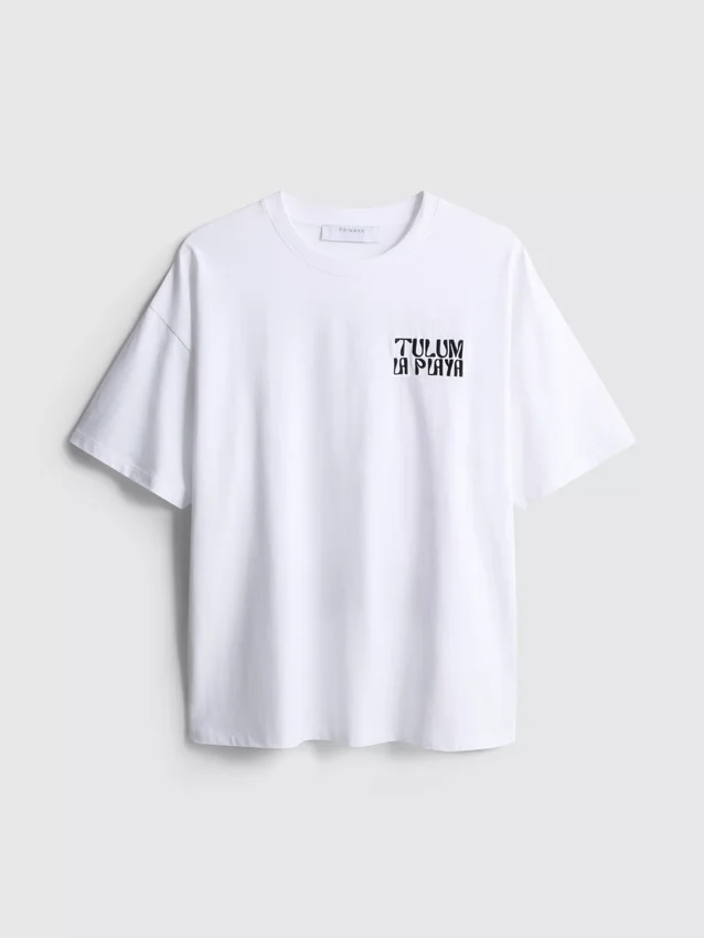 Bavlněné oversized tričko typu „boyfriend“ s potiskem