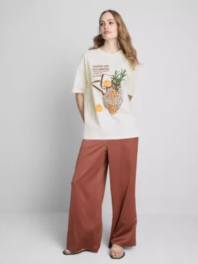 Bavlněné oversized tričko ve staromódním stylu