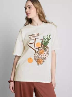 Bavlněné oversized tričko ve staromódním stylu