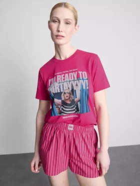 Bavlněné pyžamo Shorty s potiskem pro družičky