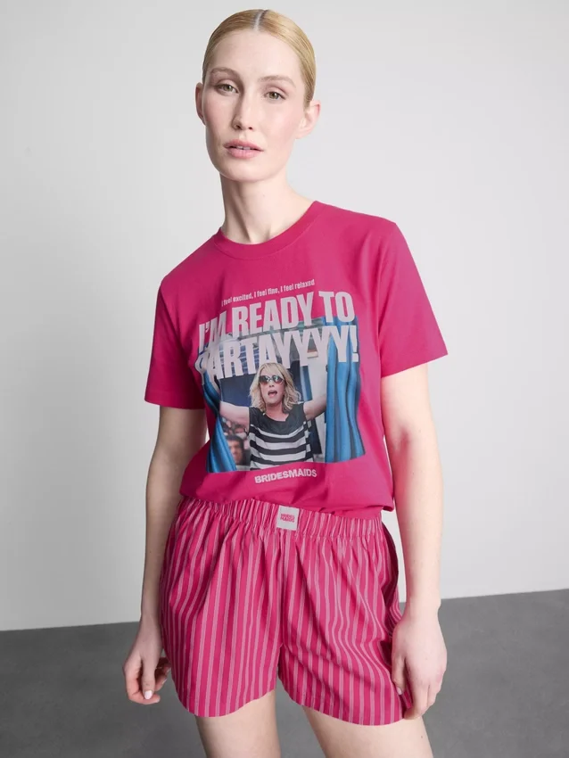 Bavlněné pyžamo Shorty s potiskem pro družičky