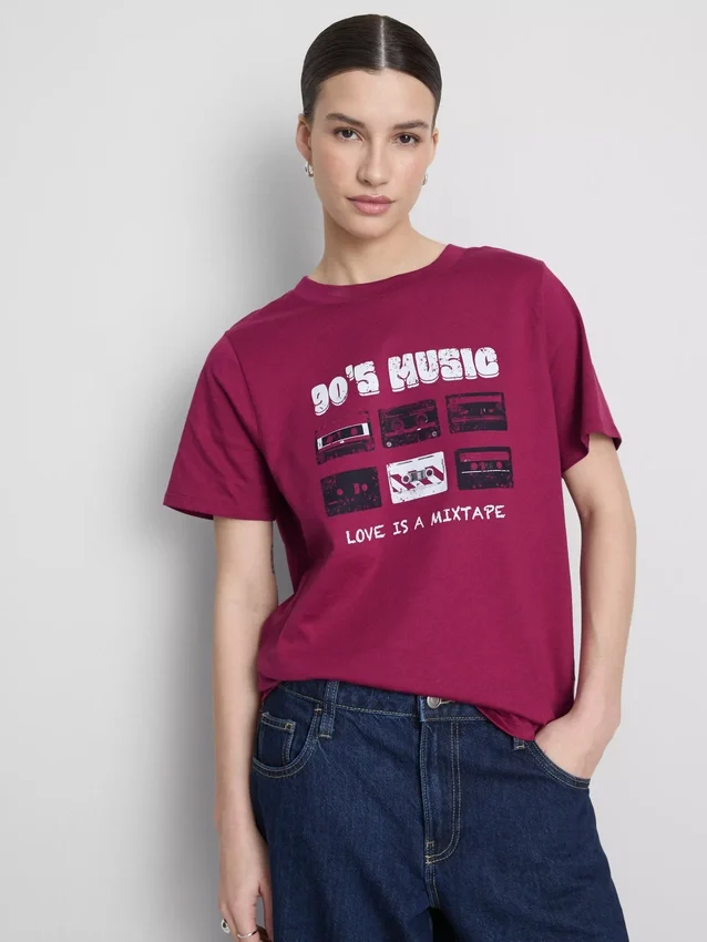 Bavlněné tričko s krátkým rukávem a potiskem