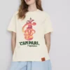 Bavlněné tričko s kulatým výstřihem Campari