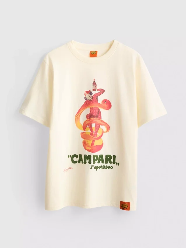 Bavlněné tričko s kulatým výstřihem Campari