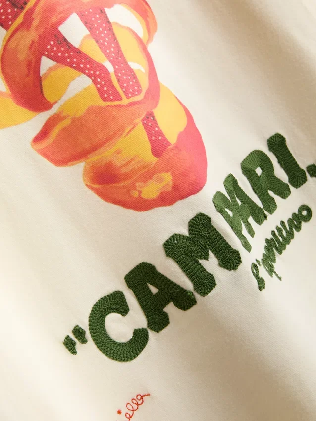 Bavlněné tričko s kulatým výstřihem Campari