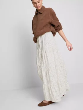 Bavlněná vrstvená maxi sukně ve venkovském stylu