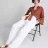 Bavlněná zkrácená košile s vázáním vpředu