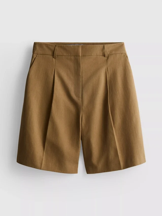 Bermudy ze směsi bavlny ve stylu safari