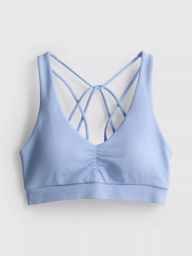 Bezešvý sportovní crop top na ramínka