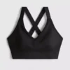 Bezešvý sportovní crop top s kříženými ramínky na zádech