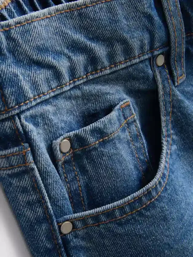 Dlouhé kraťasy z bavlněného denimu