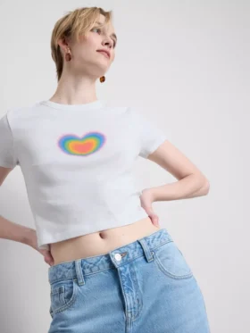 Dětské tričko s potiskem srdce „Pride“ s vysokým podílem bavlny