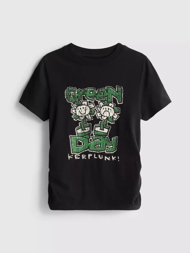 Dětské tričko s volánky „Green Day“ s vysokým podílem bavlny