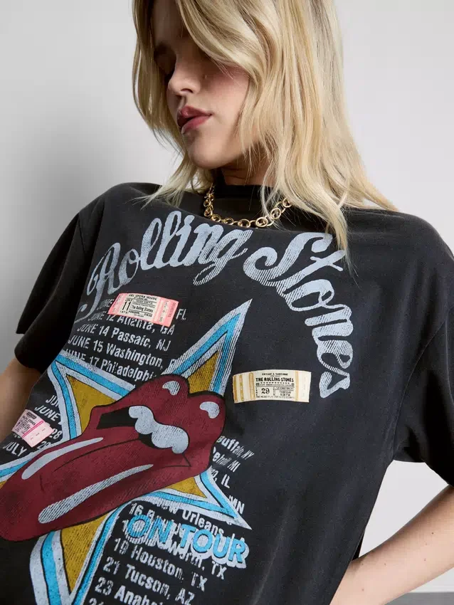 Grafické tričkové šaty s motivem Rolling Stones