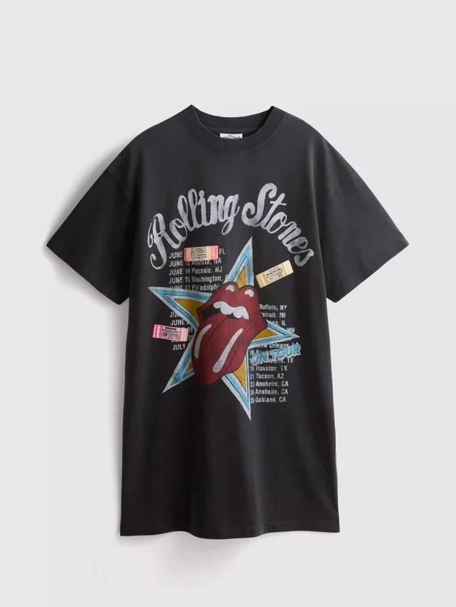 Grafické tričkové šaty s motivem Rolling Stones