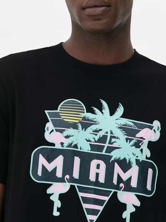 Košile s neonovým potiskem Miami