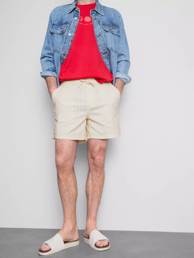 Kraťasy se stahovací šňůrkou a texturovaným povrchem