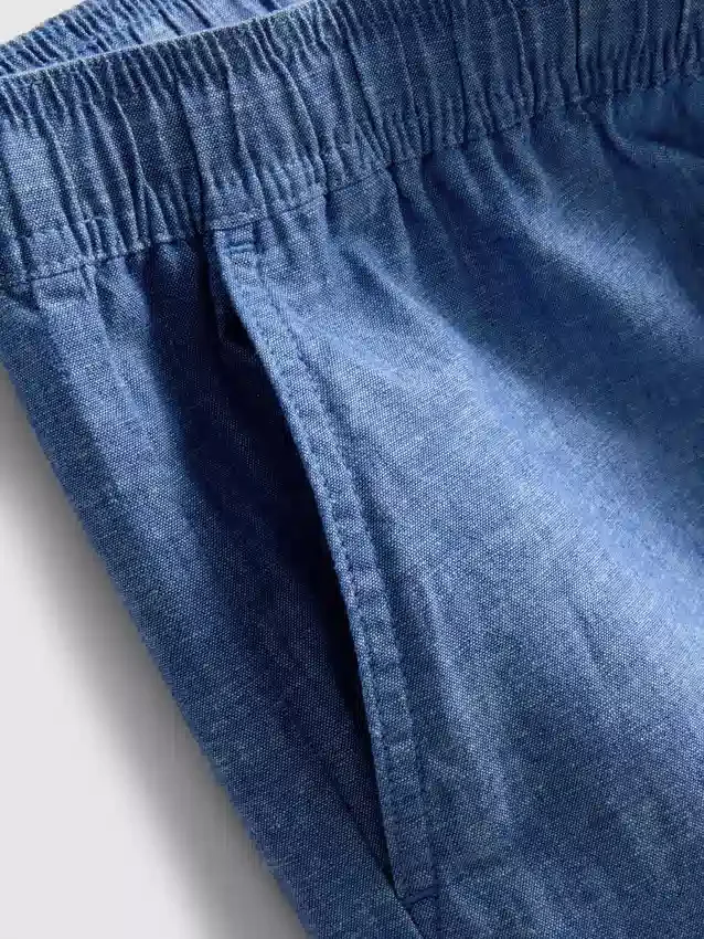 Kraťasy se stahovací šňůrkou ze směsi lnu