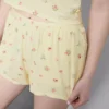 Květinové žebrované kraťasy pyžamové s potiskem