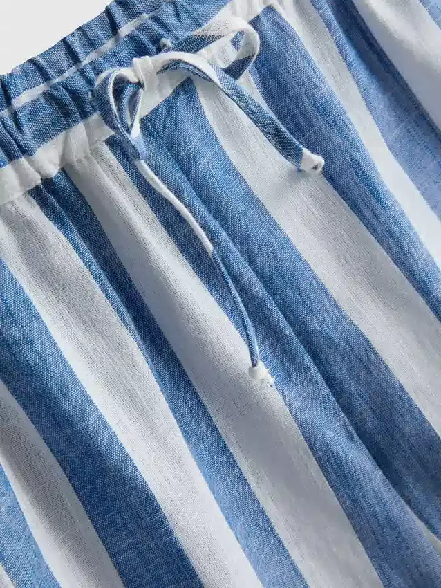 Ležérní bavlněné pruhované plážové kraťasy