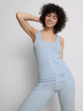 Love to Lounge – žebrované pruhované pyžamové tílko
